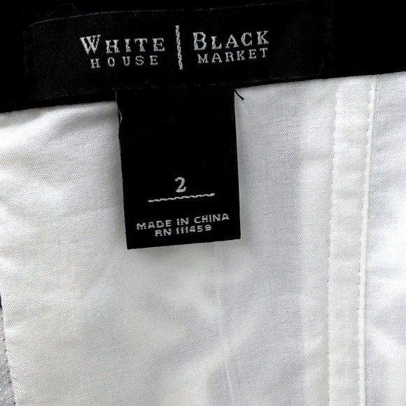 White House Black Market Corset Strapless Top Black White Blue Size 2 - Picture 4 of 11
